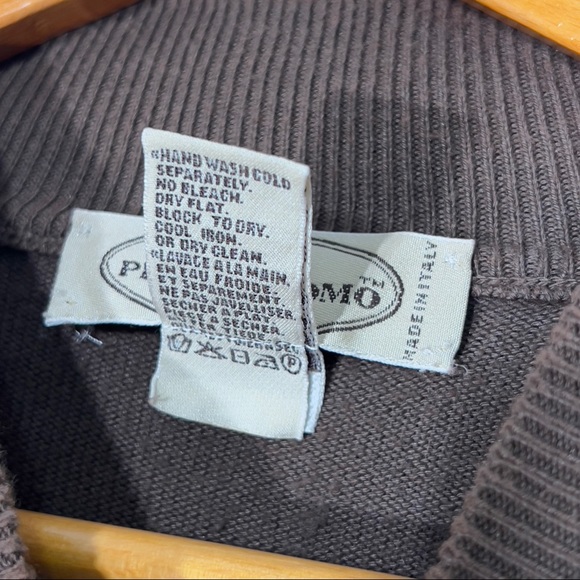 Vintage Pronto Uomo Brown Mock Crew Neck Italian Soft Cotton Blend Sweater M 50 - Picture 4 of 9